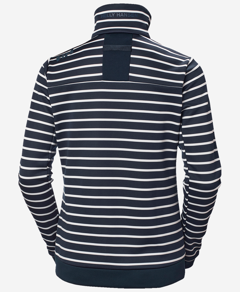 W CREW FLEECE JACKET, Navy stripe
